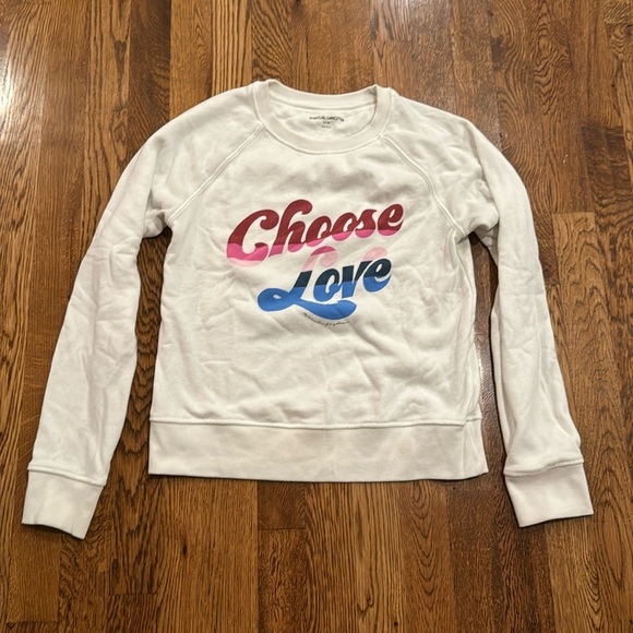 Spiritual Gangster Sweaters - Spiritual Gangster Girl’s White Choose Love Long Sleeve Size 14